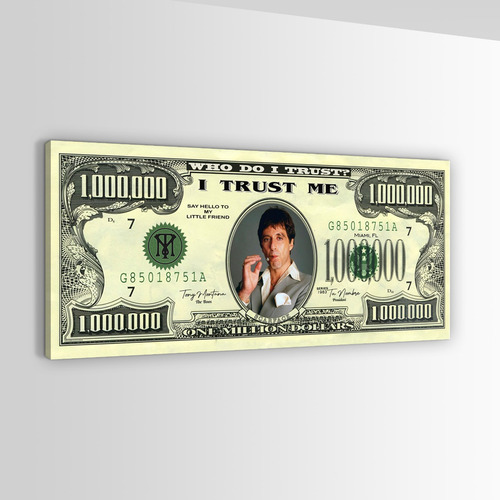 Cuadro Canvas Billete De 1 Millón Tony Montana 150x75cm 1 Millón