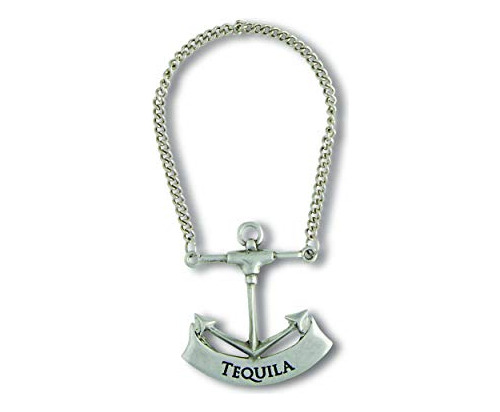 Pewter Ship Anchor Tequila Etiqueta Para Decantador/botella 