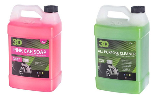 Kit 3d Limpieza Shampoo Pink Car Soap + Apc 4l Galon Detail