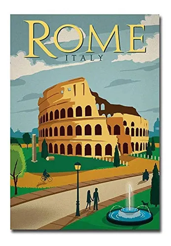 Imán De Viaje Vintage Para Nevera Roma, Italia