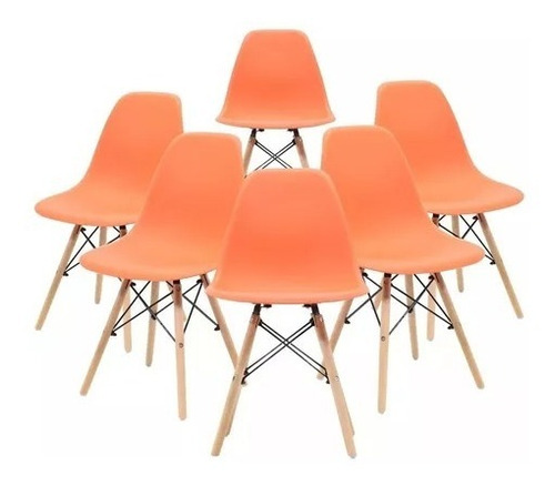 Set 6 Sillas Infantil Eames Stolmx Polipropileno