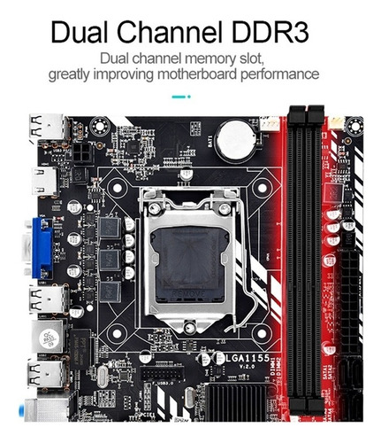 Soporte De Placa Base De Computadora H61m Lga1155 Core I7 I5