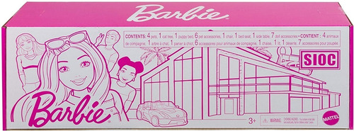 Imagem 1 de 8 de Barbie 3 Sets De Acessórios Pets Casa Gato Cachorro