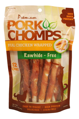 Pork Chomps Masticables De Piel De Cerdo Horneada Para Perro