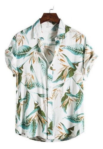 Cárdigan Camisa Hawaiana Manga Corta Hombre