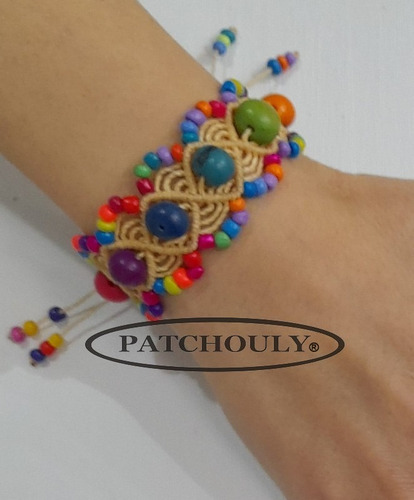 Imagen 6 de 7 de Pulsera Semillas Tagua Macrame Brazalete Regulable Artesanal