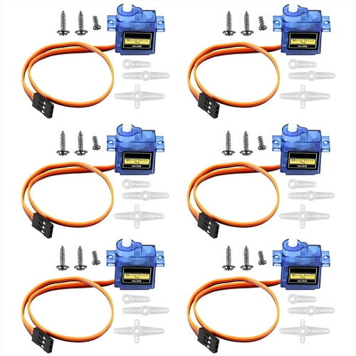 Pack 6 Servo Motor Sg90, 180°, Proyectos Arduino, Raspberry 