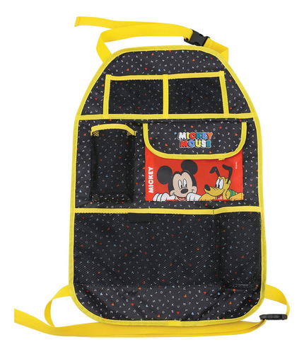 Bolso Organizador Porta Objetos Libro Botella Disney Mickey Color Negro Y Amarillo