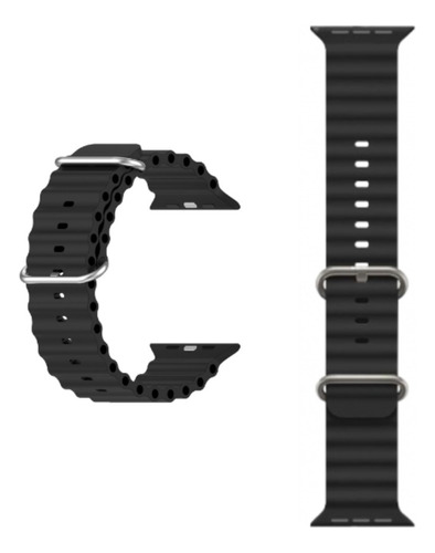Pulsera Ocean para reloj inteligente negra (2 piezas), color negro Khostar, 2,5 cm de ancho