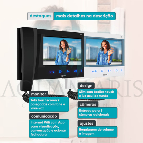 Vídeo Porteiro Eletrônico 3 Pontos Hdl Com App Wifi Connect