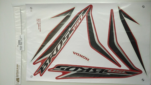 Imagem 2 de 3 de Kit Adesivo Faixas Moto Honda Bros 150 2014 Es Esd Vermelha