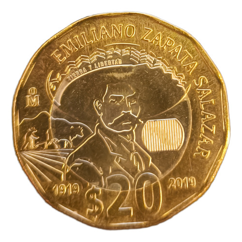 Moneda De 20 Pesos Conmemorativa De Emiliano Zapata