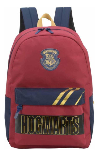 Mochila Escolar Juvenil Hogwarts Harry Potter Vinho Luxcel