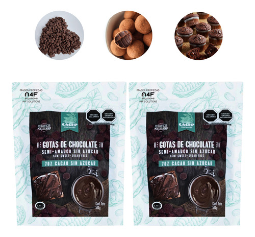 Paq Gotas Chocolate Semiamargo SinazĂșcar 70% Cacao Cacep 1kg