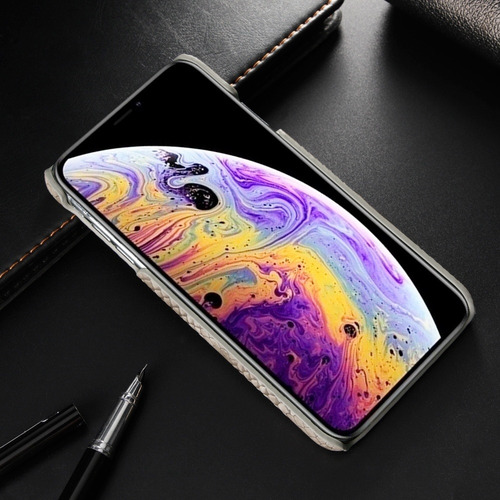 Estuche Duro Iphone Xs Snakeskin Texture Pc Pu Gris