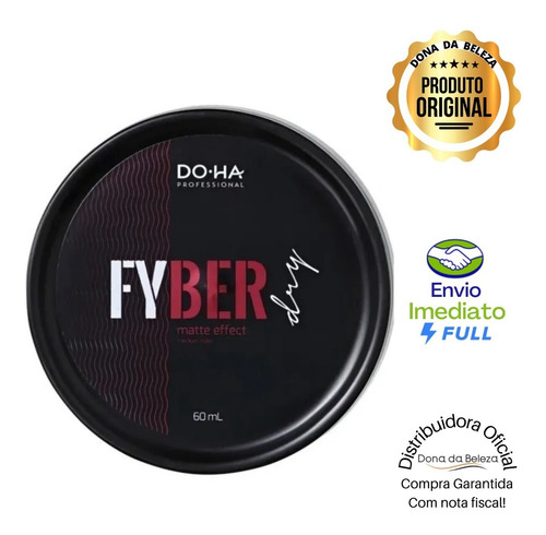 Imagem 1 de 3 de Pomada Modeladora Fiber Dry 60ml Doha - Mate Fix. Media