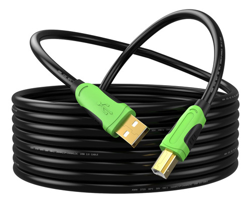 Xxone - Cable De Impresora Usb 2.0 De 25 Pies, Cable De Impr