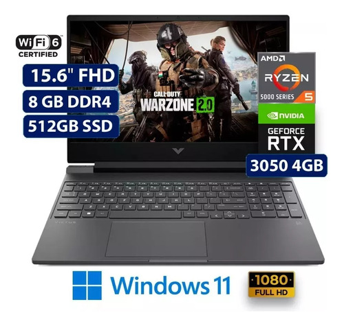 Laptop Gamer Hp Victus 15 Fb0103la Ryzen5 Rtx 3050 Nvme512gb