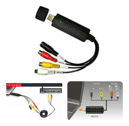 Adaptador De Captura De Audio Y Vídeo Usb Usb Rca Vhs A Pc