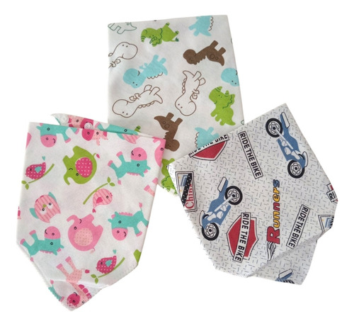 Babero Bandana De Tela Con Broche Bebé