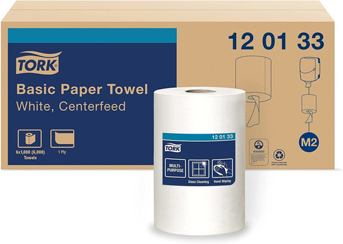 Tork Centerfeed - Limpiaparabrisas De Papel Blanco M2, Alta 