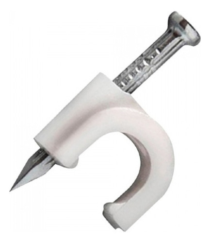 Grampa Blanca Para Cable Rg6 Bolsa De 100 Unidades