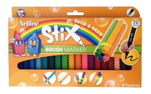 Imagen 1 de 1 de Marcadores Brush Marker Stix X 20unds Artline 20wk