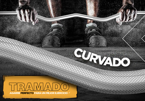 Barra Olimpica W Curva Maciza 1.5mt Rulemanes 50mm Cromado