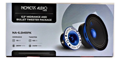 Set De Bocinas 6.5 Y Tweeter Nemesisna-6.5mrpk Negro/azul