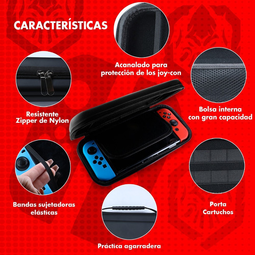 Kit Para Switch Estuche Protector Accesorios Mica