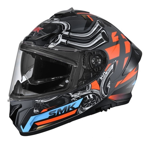 Casco Smk Typhoon Motorhead Doble Visor Motoscba