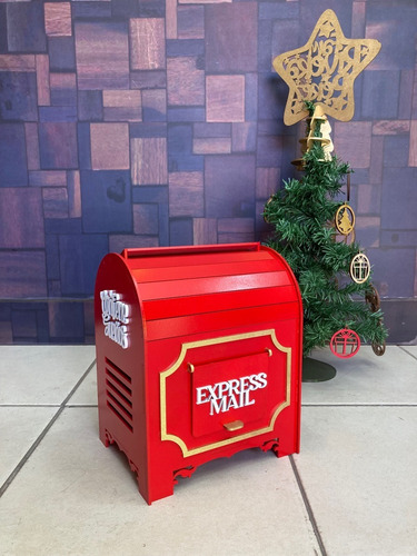 Buzón Deseos Para Santa Decoración Navidad Para Niños Rojo