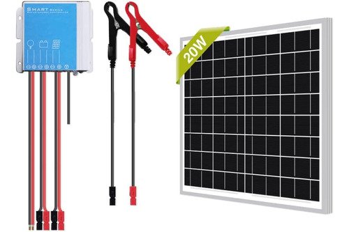 Kit De Panel Solar Mono Impermeable De 20 W W Y 12 V, Panel 