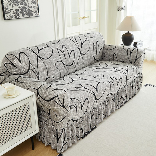 Protector Cubre Sofa Fundas Elástico Lavable Ajustable Gris-loto Vegetariano Lisa Xl-asiento Triple