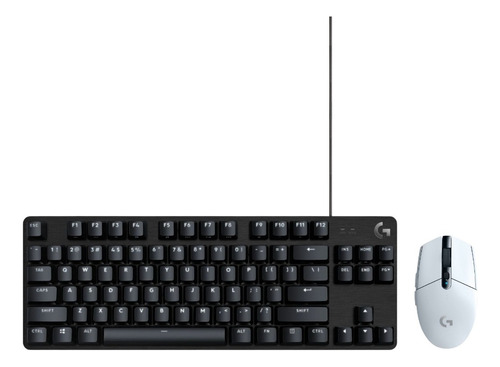 Kit Logitech Gamer Teclado G413 Tkl Y Mouse G305 Lightspeed Color Del Mouse Blanco Color Del Teclado Negro