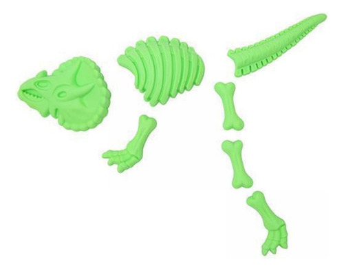 2 X 7 Uds. De Juguetes De Dinosaurio Con Esqueleto De Verde