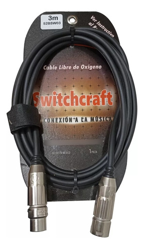 Cable Switchcraft P/microfono Baja 3mts. 52bsw03