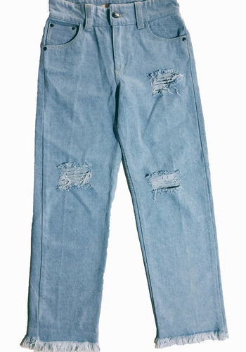 Pantalón Jean Azul Claro Con Rotos