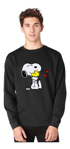 Poleron Cuello Redondo Estampado Perrito Snoopy Corazon Unisex