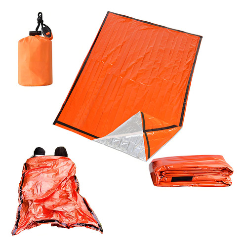 Saco De Dormir De Emergencia Para 2 Personas, Ultra Ligero, Impermeable, Térmico, Funda De Saco De Buceo, Kit De Supervivencia Para Senderismo, Camping Al Aire Libre (2 Personas)