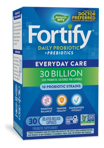 Nature's Way Fortify 30billones Probióticos +prebióticos 30c