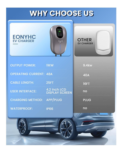 Nivel 2 Ev Cargador 48 Amp Conector De Pared De 50 A Para El