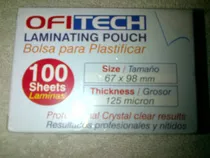 Comprar Laminas  Plastificar Cedulas-carnets 67x98  100 Laminas 125m