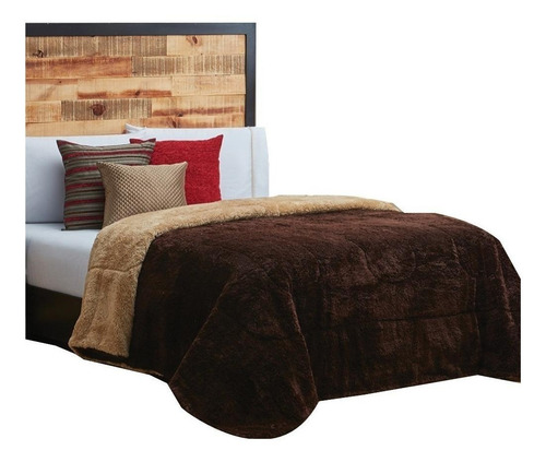 Imagen 1 de 1 de Cobertor Elefantito Bicolor King chocolate liso