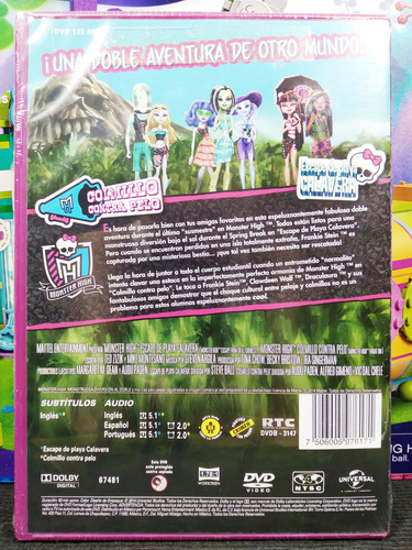Pelicula Monster High Escape De Playa Calavera Dvd (Usado)