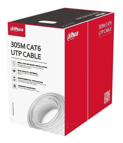 comprar Cable Utp Dahua Cat6 305 Metros 100% Cobre Color Blanco