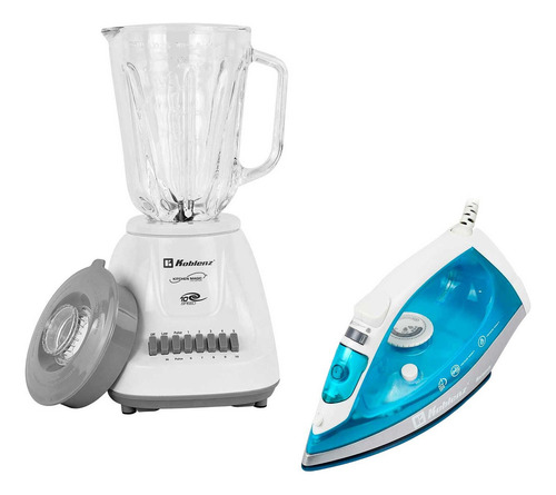Licuadora Gourmet Koblenz Lkm-5910 Vb + Plancha De Vapor Color Blanco