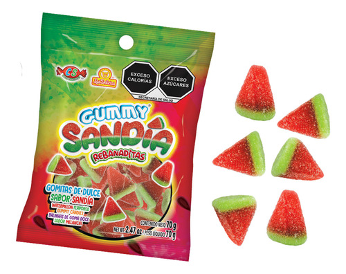 Gummy Sandia Rebanaditas 12 Bolsas Con 840 Gr Las Delicias
