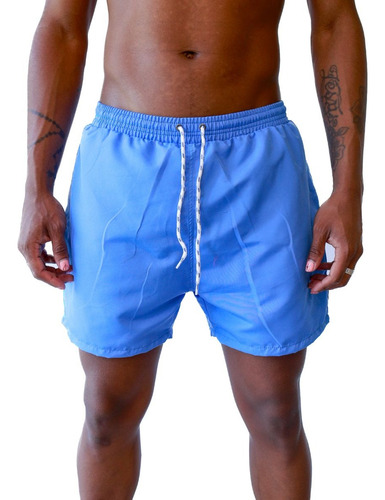 Short De Baño Liso Malla Hombre Traje De Baño Suspensor Int