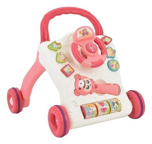 Andadera Interactiva Juguete Para Bebe 2 En 1 Caminadora Color Rosa / Fucsia